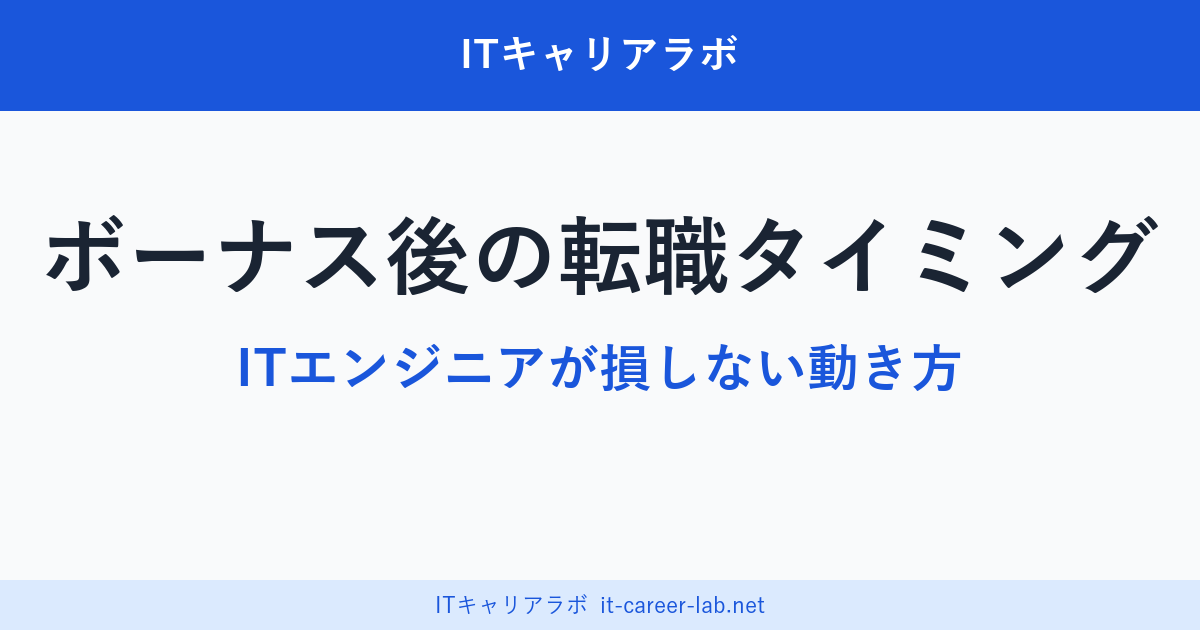 ボーナス転職のタイミングのアイキャッチ画像