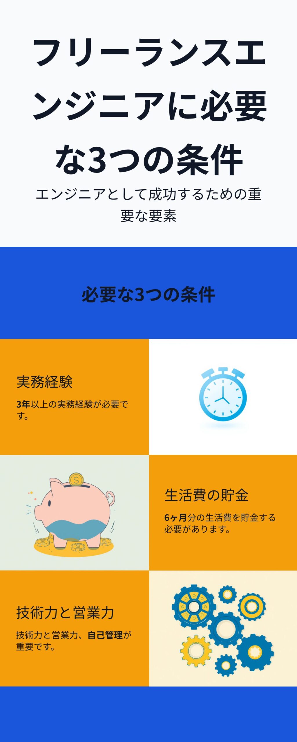 フリーランスエンジニアに必要な3つの条件