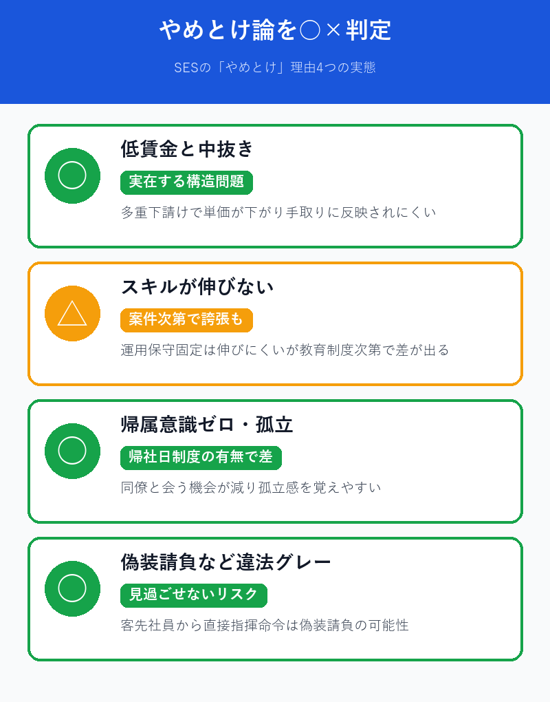 やめとけ論を○×判定